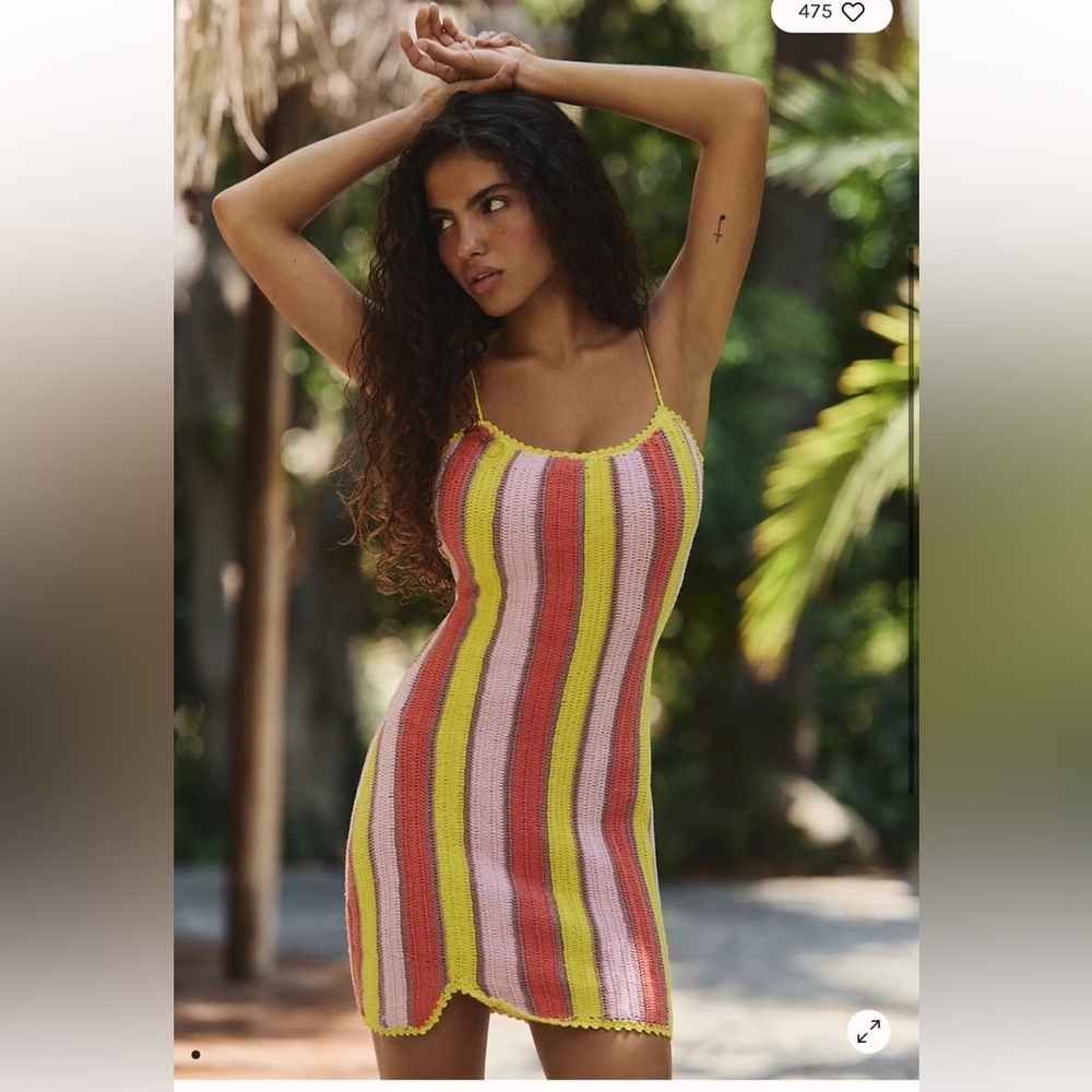 Free people Bali Crochet Popsicle Mini Dress NEW XSMALL